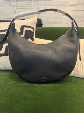 kate spade Black Pebble Leather Crescent Shoulder Bag